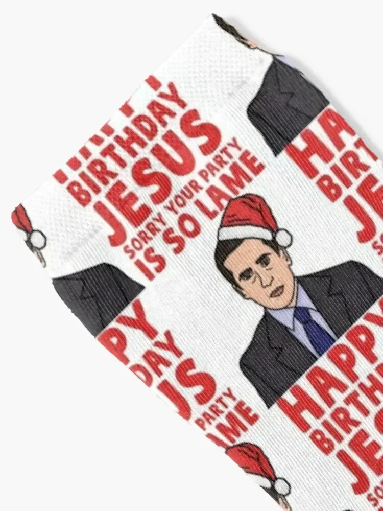 Happy Birthday Jesus Sorry Your Party Is So Lame Socks cute Heating sock Stockings man Men's Socks Women's