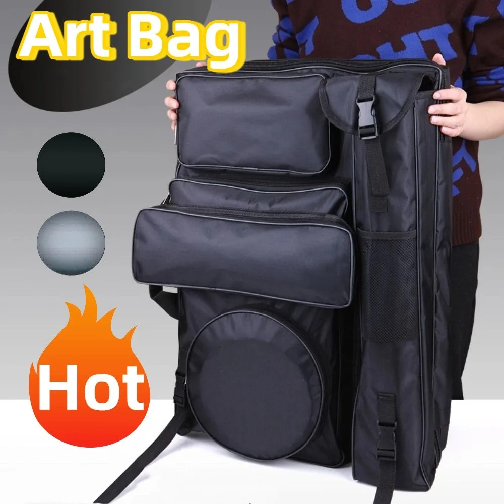 simple-canvas-sketching-tools-art-bag-large-capacity-durable-sketch-storage-bag-waterproof-artist-canvas-backpack-travel