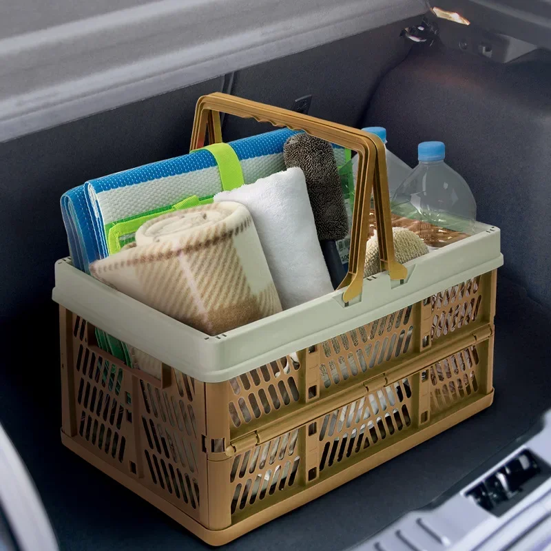 Large Capacity Foldabl Storage Basket Portable Shopping Basket Household Closet Clothes Toys Fruits Vegetables Organizer