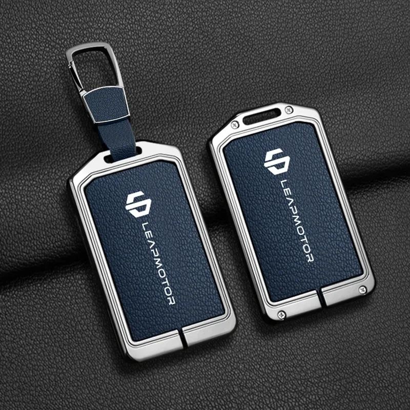 Auto-Zubehör NFC-Karte Zinklegierung Leder Schlüsselhülle Etui Halter Kette für Leapmotor C16 C10 C11 B10 Smart Key Schutzhülle – Detail 7