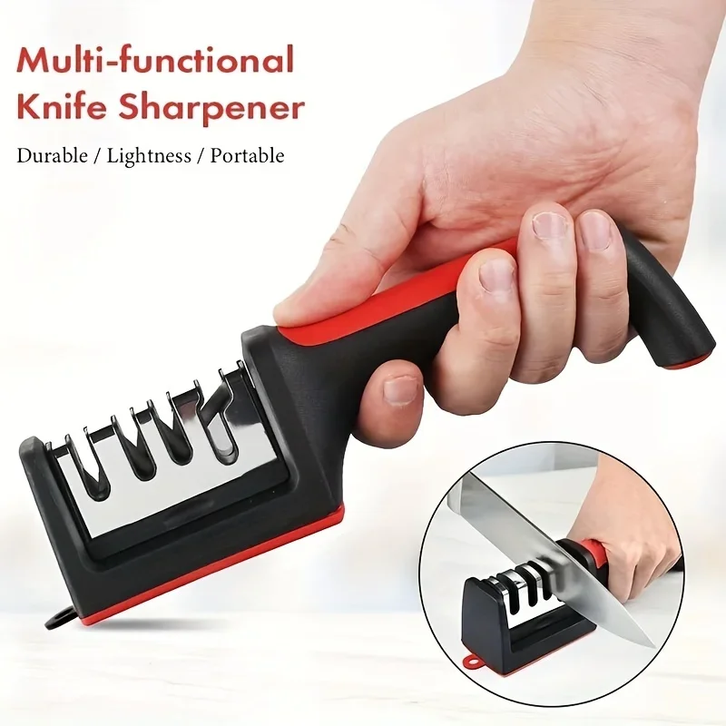 Knife Sharpener 4 Stages Professional Kitchen Sharpening Stone Grinder Knives Whetstone Tungsten Diamond Ceramic Sharpener Tool