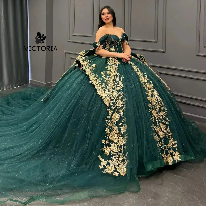 

Quinceneara Dress Luxury Women Ruffles Shiny Tulle Tiered Royal Train Birthday Party Gown 15 Anos Vestido Customized