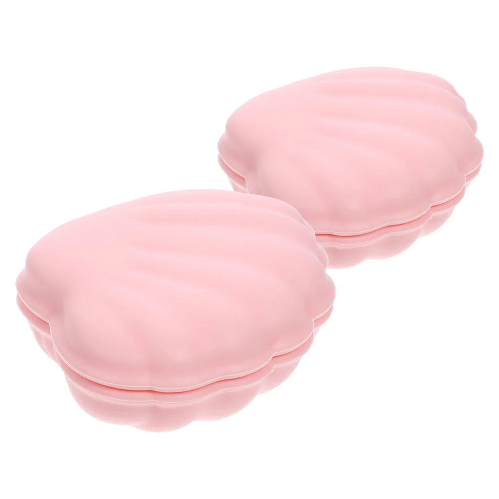 2pcs Shell Shape Jewelry Box Silicone Trinket Tray Lightweight Portable Storage Organizer For Ring Earring Key Vanity Decorative