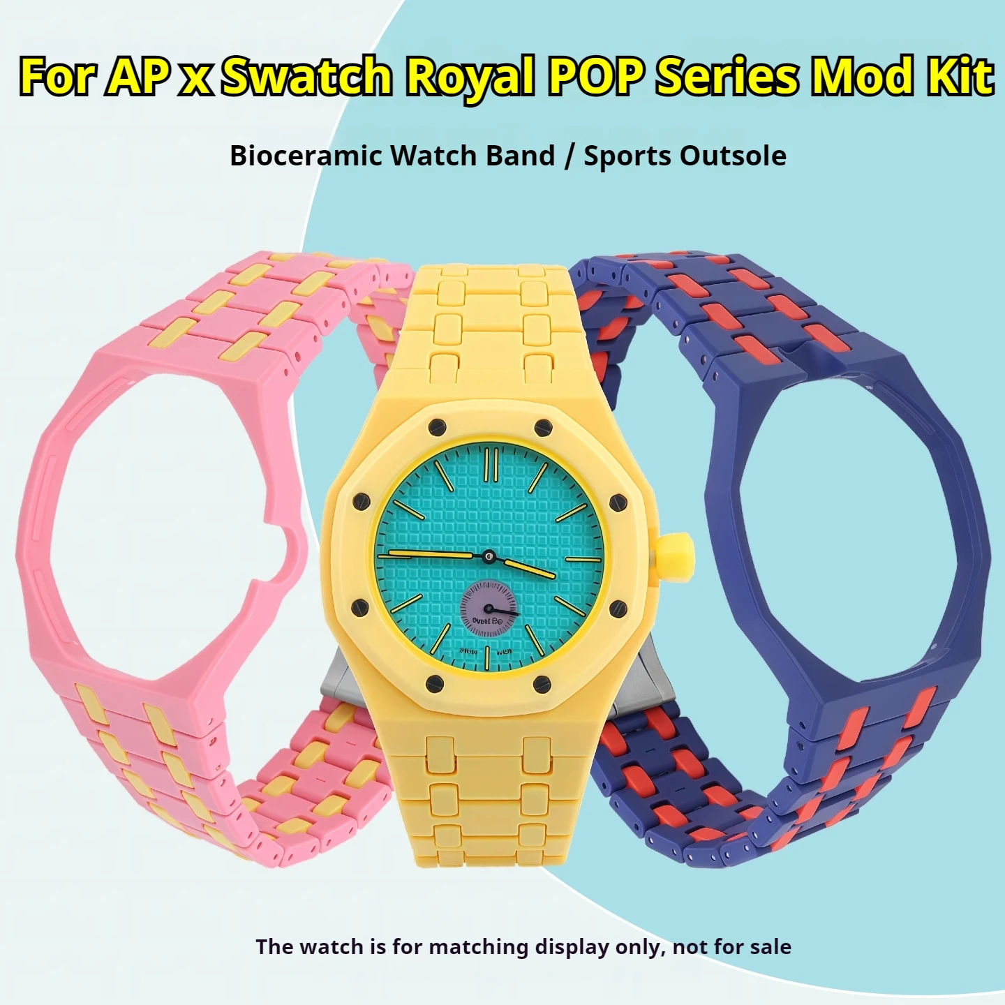 For AP x Swatch ROYAL POP Bioceramics Strap Watch Case SSX03J100N SSX03L100N SSX03W101N Hard Plastic Watch Mod Kit Waterproof
