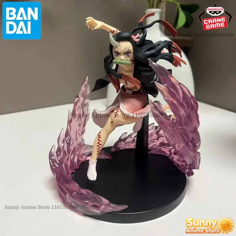 Figura de Anime de Nezuko Kamado en Forma de Demonio de Demon Slayer Kimetsu No Yaiba, Muñeca de Dibujos Animados, Juguete Coleccionable, Modelo Original de Bandai y Banpresto