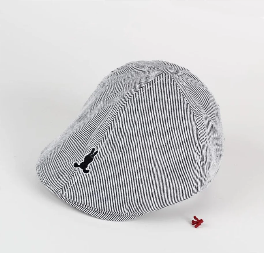 Baby Boy Hat Pure Color Striped Peaked Cap