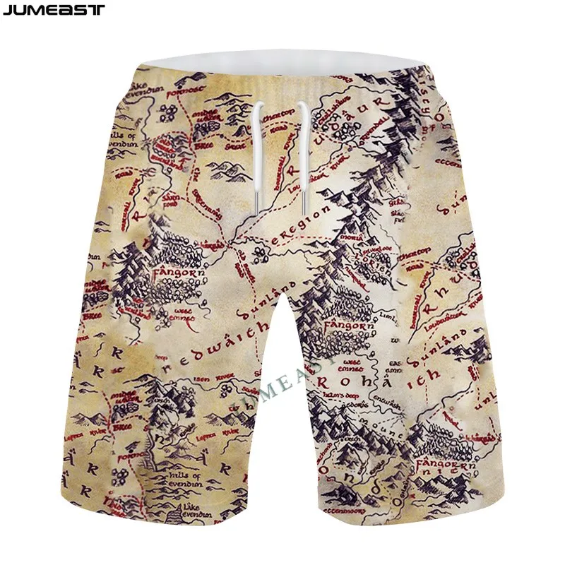 Jumeast Men Women Oversized Male Female Streetwear Old Newspaper Shorts Trunks Board Shorts Beach Casual Sweatpants Short Pants