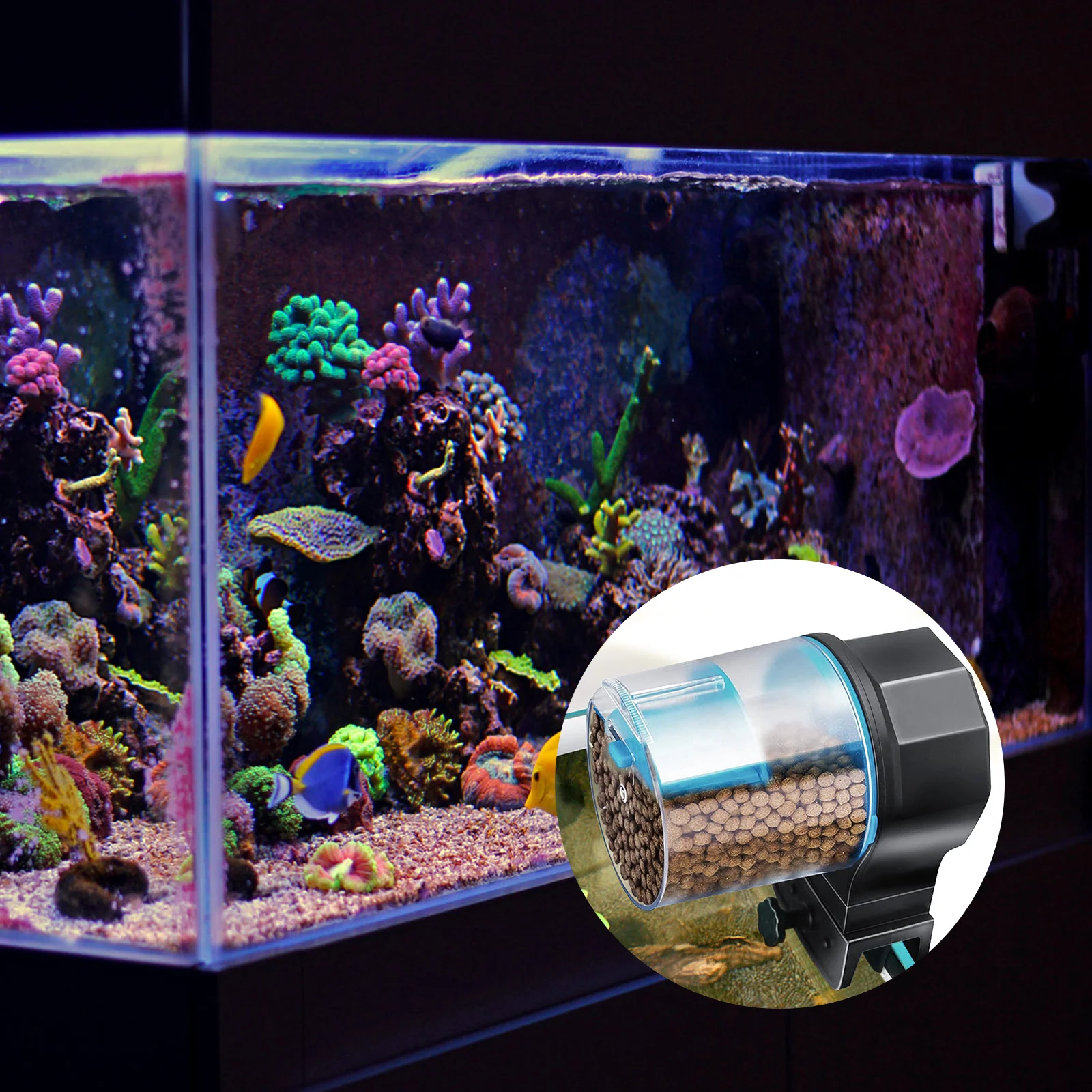 

1Set Intelligent Fish Feeder Automatic Feeding Device Two Modes Adjustable Tank for Aquarium Turtle Fish Feeding Accessories