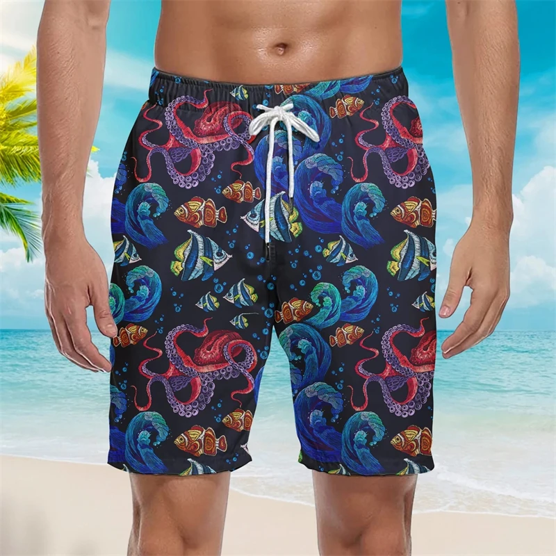 Calções de praia masculinos impressos em 3D, bonito tubarão, baleia, mar subaquático, crianças, Harajuku, esporte, corrida, roupas casuais, shorts de carga