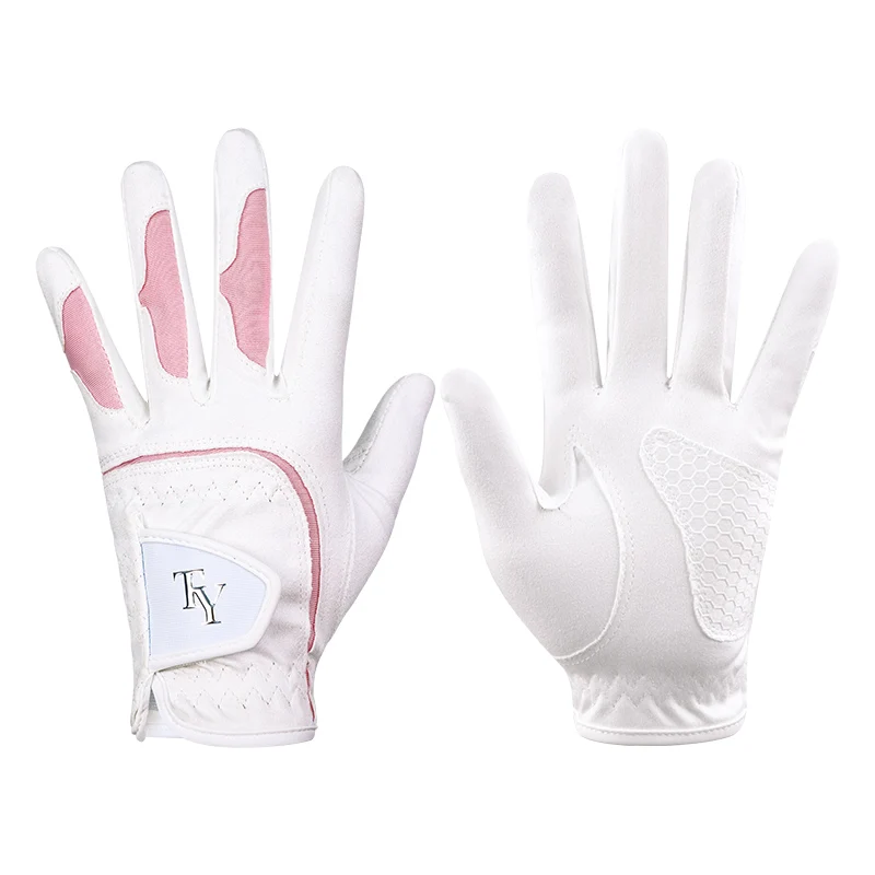 2024 Golf Wear Gloves for Women  Breathable Fiber Cloth Gloves for Soft and Comfortable Left and Right Hands Golf Accessories