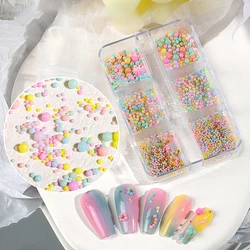 Colorful Candy Bubble Beads Nail Art Decorations Macaroon Round Ball Mini Rhinestones Japanese Korean Style Manicure Accessories