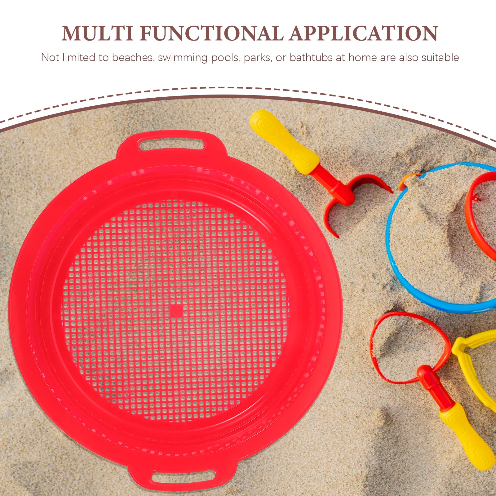 Tamiz de arena para playa, colador de plástico duradero para niños, juego de arena al aire libre, caja de arena para piscina, juguete tamiz de playa, 5 uds.