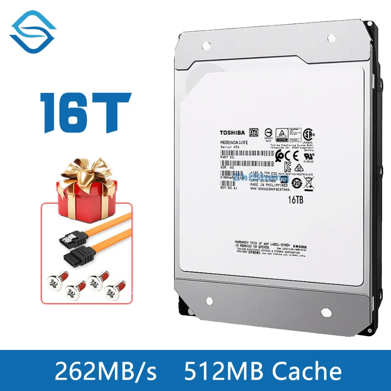 Enterprise 16TB Hdd Hard Drive  SATA3 Toshiba MG08ACA16TE 16TB HDD