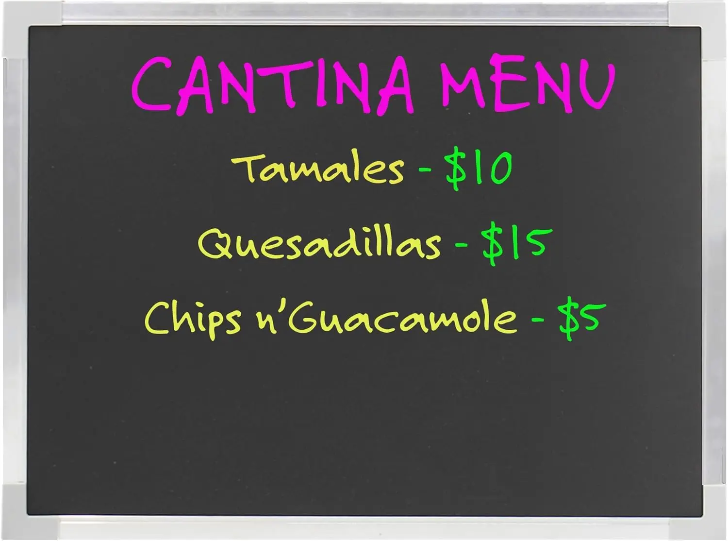 Grande placa de apagamento a seco com moldura de alumínio de 24x36 polegadas, montável na parede para decoração de casa de escritório