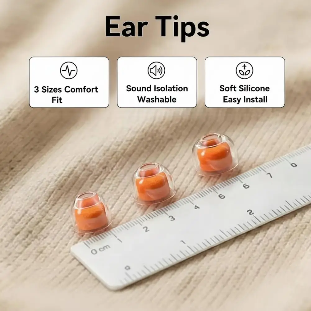Soft Silicone Ear Tips Replacement For AirPods Pro 2 1 Noise Isolation In Ear Earbuds Caps Comfortable Fit Accessories Orange view 4