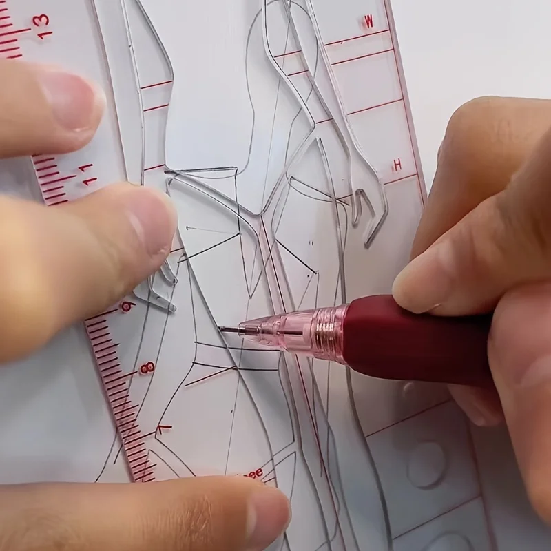 خياطة دقيقة، قطع، قالب تصميم عصري مع رسم قياس الجسم، أداة قياس مادة متينة