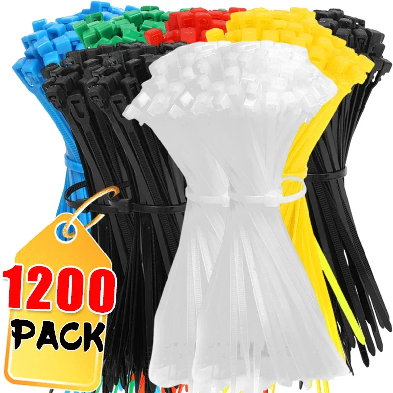 New Nylon Cable Ties Colorful Releasable Self-locking Slipknot Cables Ties Organizer Adjustable Heavy Duty Binder Lock Tie Strap