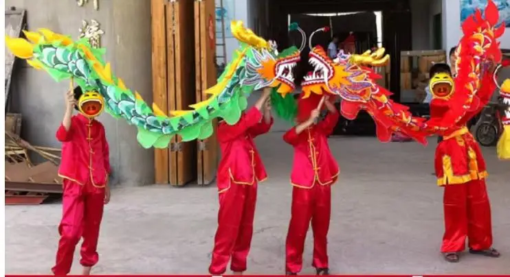 

Традиционный танцевальный костюм дракона 3,1 м, шелковый костюм для 4 игроков, размер 6, детские креативные спортивные игрушки, событие, парк, сценический фестиваль