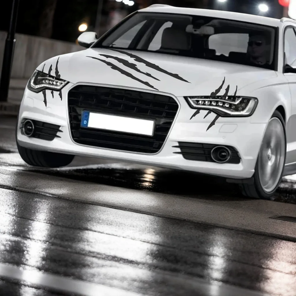 

Наклейка с когтями монстра - виниловая наклейка с волчьими когтями из ПВХ для украшения фар на капоте автомобиля