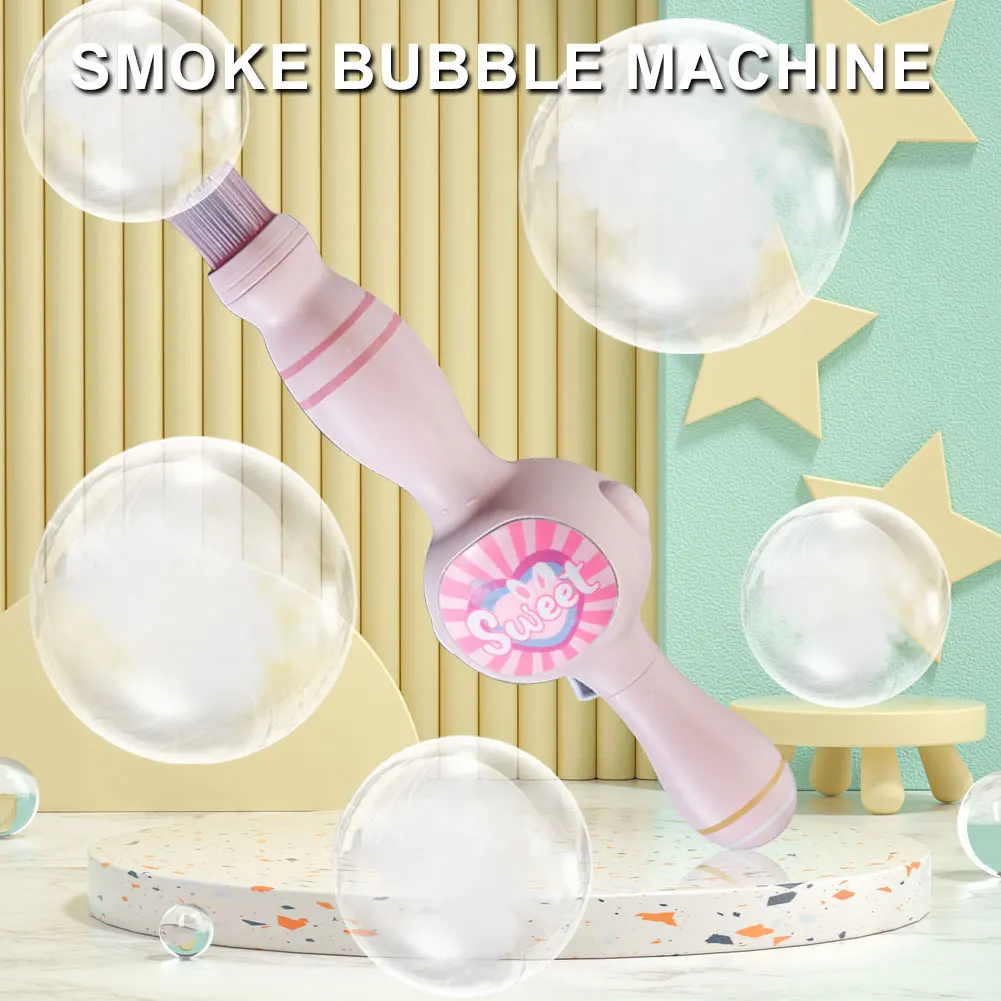 1Set Smoke Bubble Machine Elastic Bubble Fog Wand with Magic Smoke Effect Portable Bubble Blower for Outdoor Fun Parties