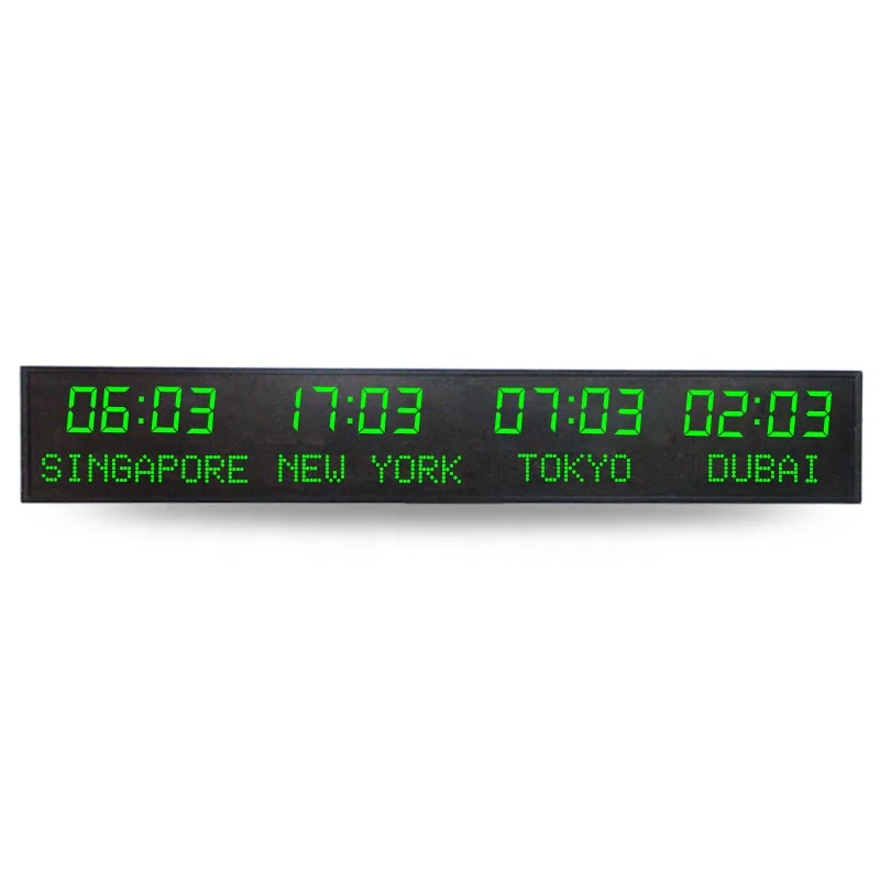 Reloj digital LED CHEETIE CP035 con visualización de hora mundial, 3 zonas horarias, reloj multizona con visualización de fecha.