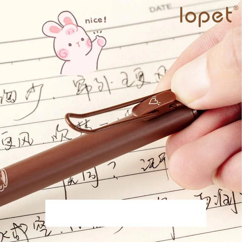 4pcs/set Lovely Coffee Neutral Pen 0.5mm Pressed Black Water Pen For Kids Fashion Office School Gel Pens