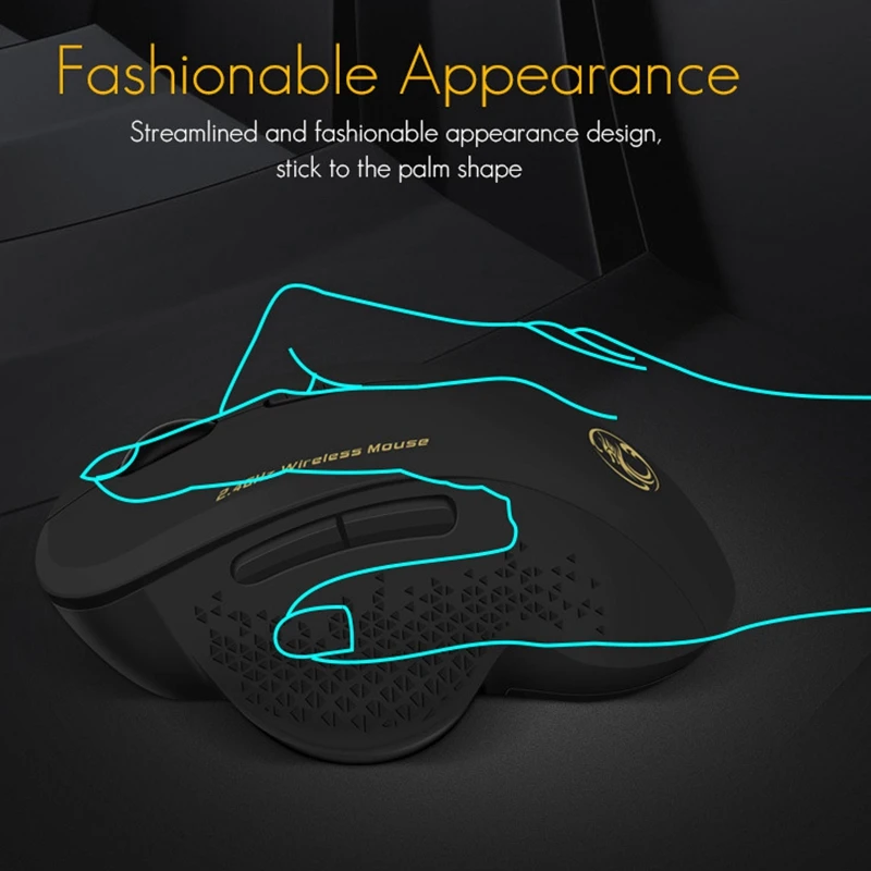 ABAN  Wireless Gaming Mouse Ergonomic Mouse 6 Keys LED 1600 DPI Computer Charge Mouse Gamer Mice for FPS Game