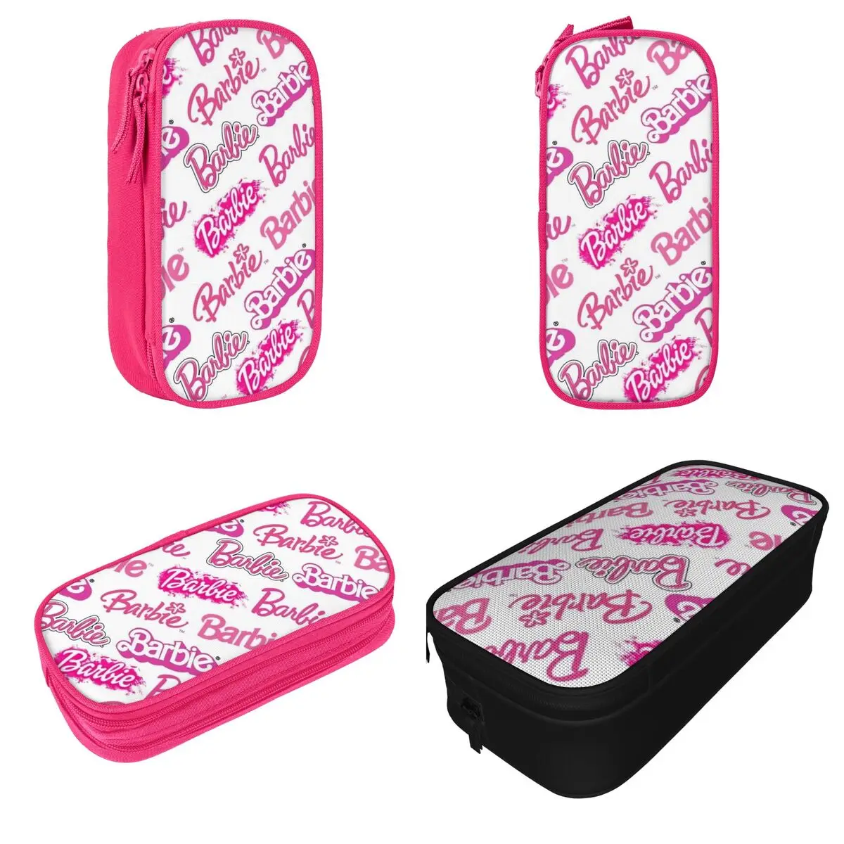 Astucci con motivo Barbi rosa Pencilcases Barbie portapenne per studenti borsa portaoggetti grande cancelleria con cerniera per studenti