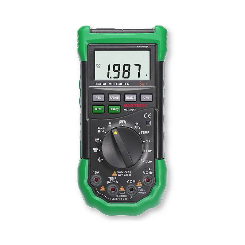 MASTECH MS8229 Digital Multimeter Professional Auto Range Temperature Humidity Tester Meter Capacitor With NCV Backlight