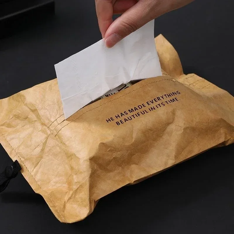 2026 Paper Towel Set Cloth Tissue Box Bag Dustproof Waterproof Portable for Car Home Office Interior Tissue Box Removable Tissue