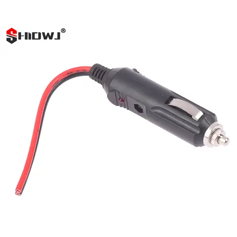 Copper Wire High-power 12V 24V Auto 20A Male Car Cigarette Lighter LED Socket Plug Connector Adapter sigaretten aansteker auto