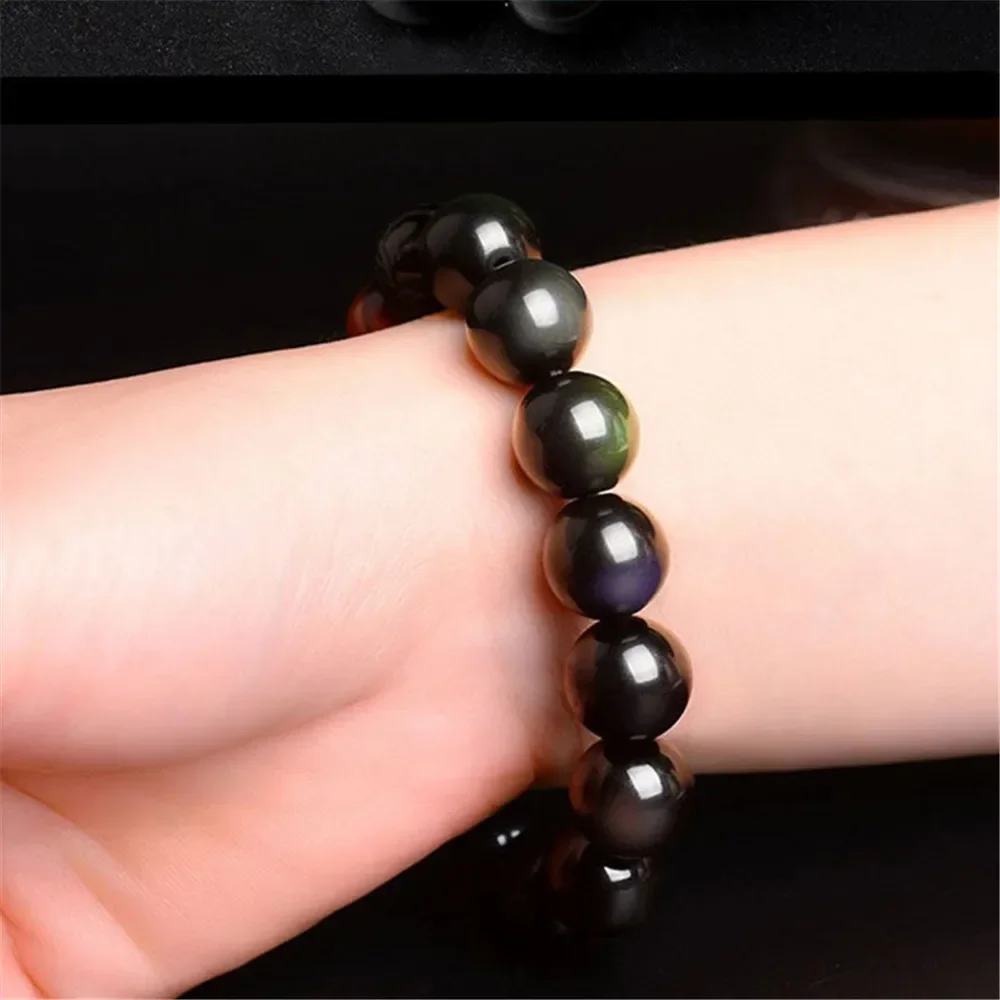 Charm Tiger Eye Couple Bracelet for Men Women Natural Stone Obsidian 10-16mm Hand Carved End Beads From Jewellery Clothing Parts