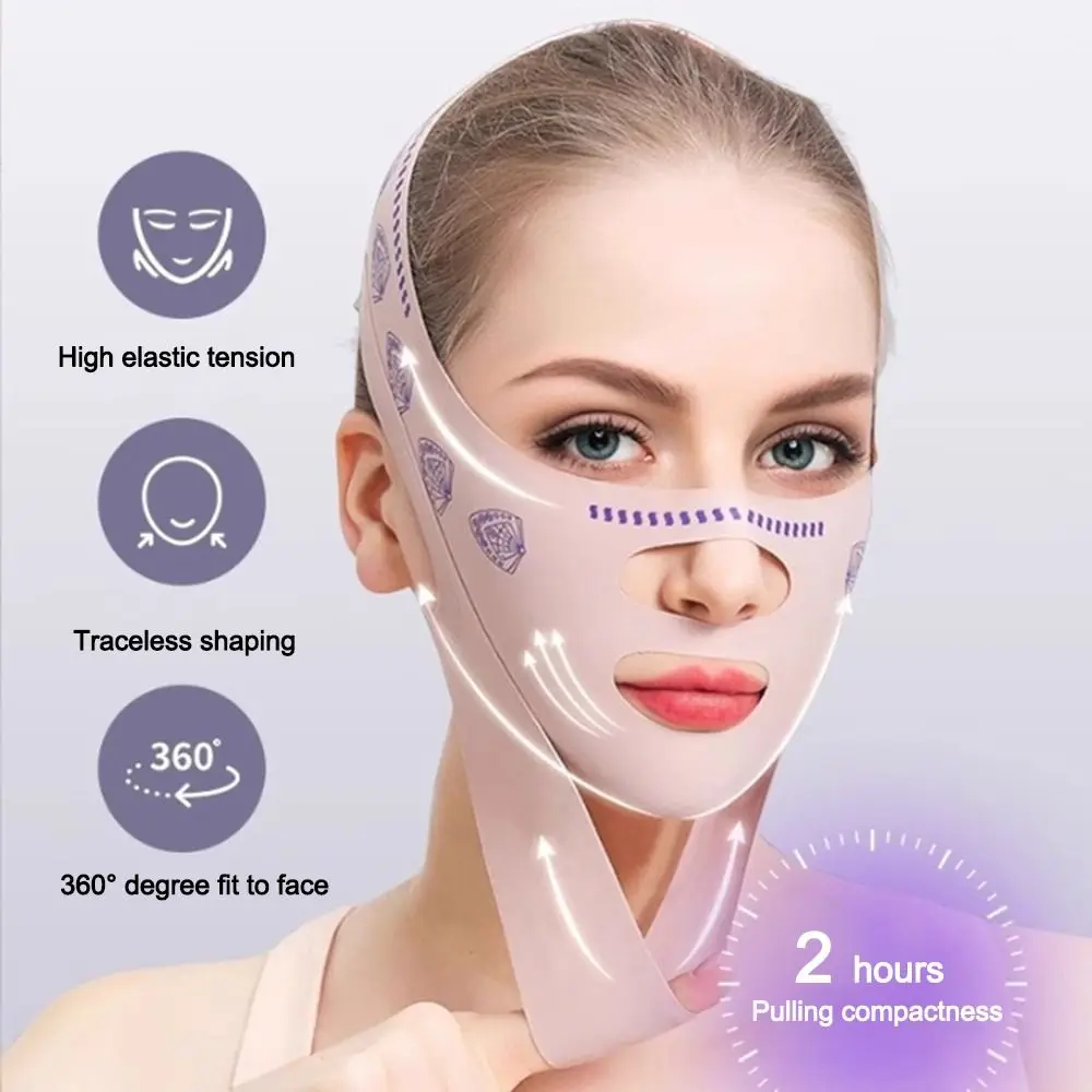 Máscara para o Sono Facial Respirável para Mulheres, Alça Elástica Emagrecedora, Máscara para o Chin Up, Cuidados com a Pele, Máscara Ajustável em Linha V, Nova