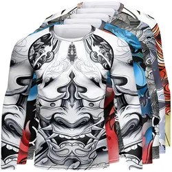 Mma Rashguard uomo boxe T-shirt Jiu Jitsu Rash Guard magliette top Sport BJJ compressione Kickboxing maglie Fitness Sportwear