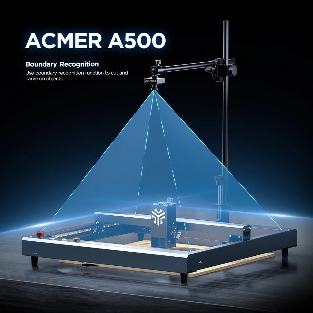 Telecamera di posizione ACMER A500 5MP 100 ° Area di lavoro grandangolare pixel 450x450mm per incisore laser serie ACMER P1 S Pro/P2/P3