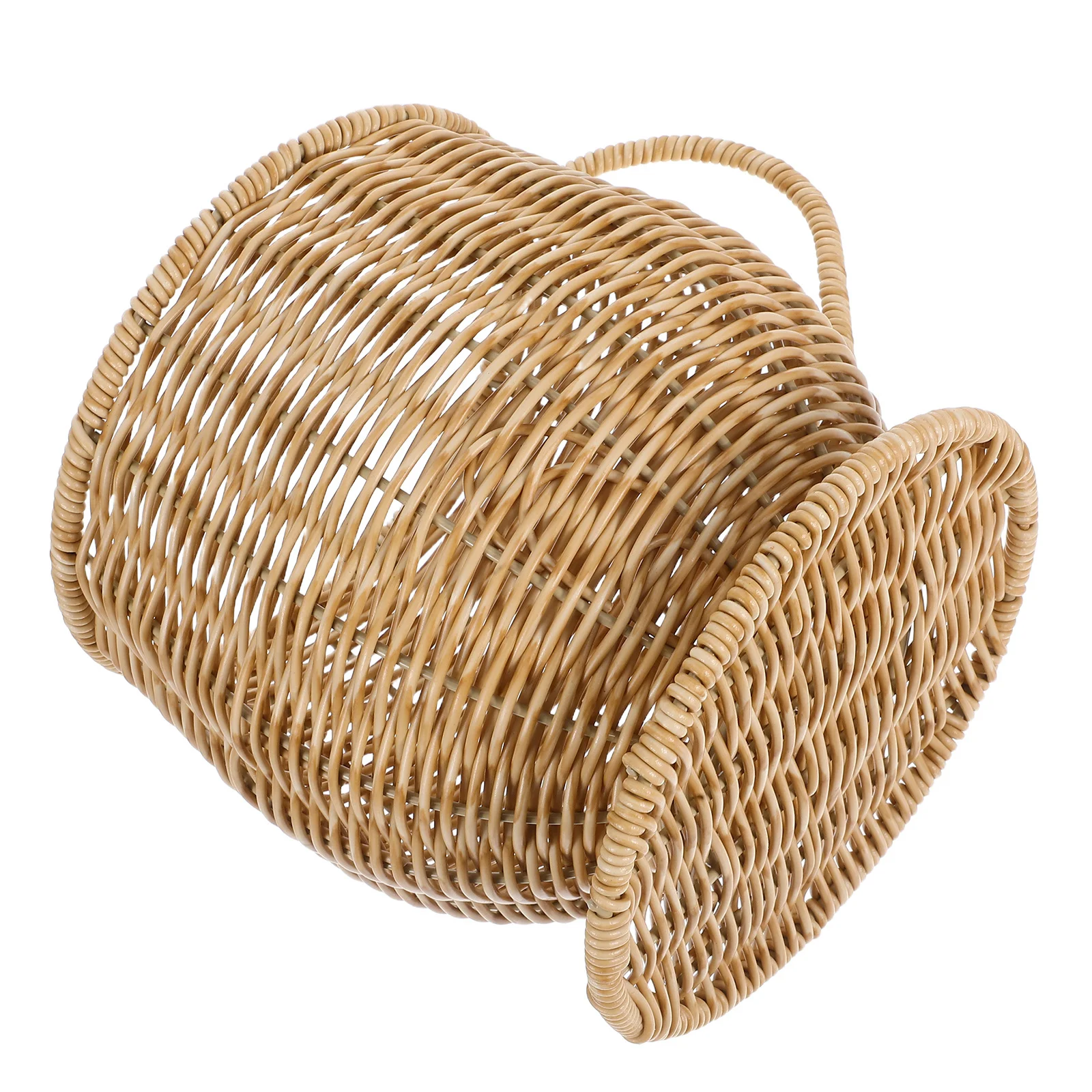 

Handwoven Imitation Rattan Storage Basket For Kitchen Coffee Capsule Fruit Egg Holder Durable Wicker Organizer Decor