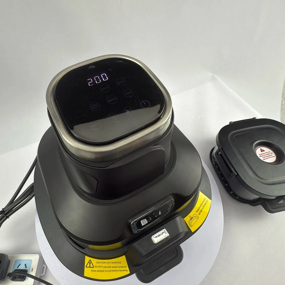 1500W Digital Control Crispy Air Fryer Double Glass Pot 1.8-4.5L Capacity Modern Square Double Basket German for Household Use