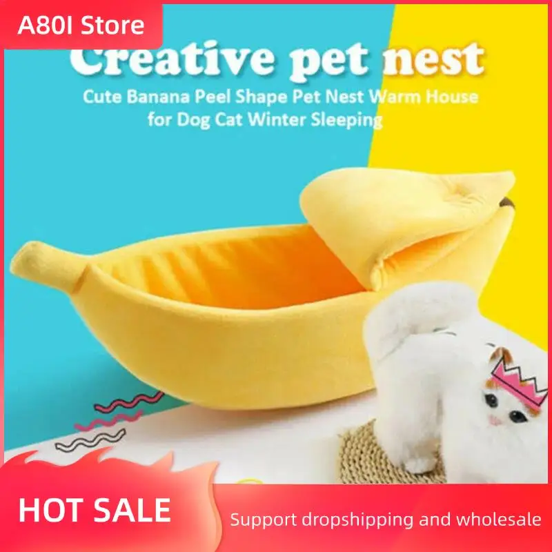 

A80I Bananas Pet House, Cozy Portable Pet House, Dog Mat And Supplies