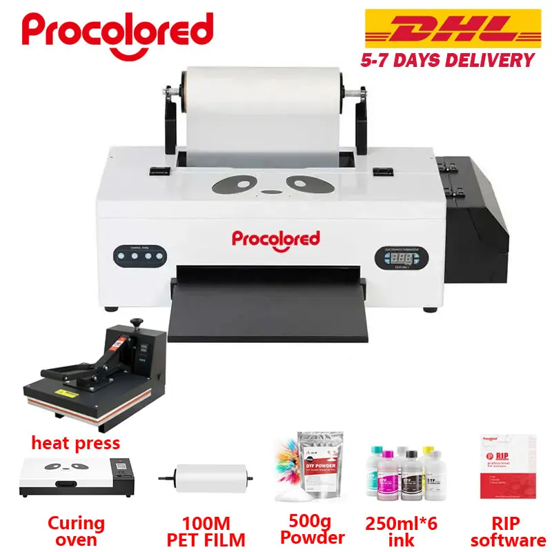 Procolored A3+ R1390 Dtf Printer Bundle With Heat Press Curing Oven T-Shirt Transfers DTF Printer Kit for Apparel Printing