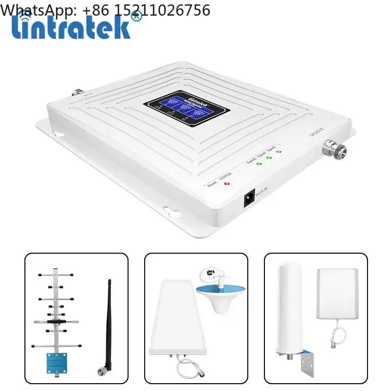 Lintratek 3 ثلاثي الموجات شبكة المحمول الداعم هاتف محمول مكرر إشارة 2G 3G 4G GSM شبكات هاتف محمول إشارة الداعم Gsm