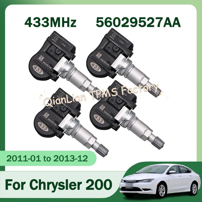 For Chrysler 200 300 Sebring TPMS Tire Pressure Monitor System 1/4pcs 56029527AA  68078768AA 68001698AA Tire Sensor 433MHz