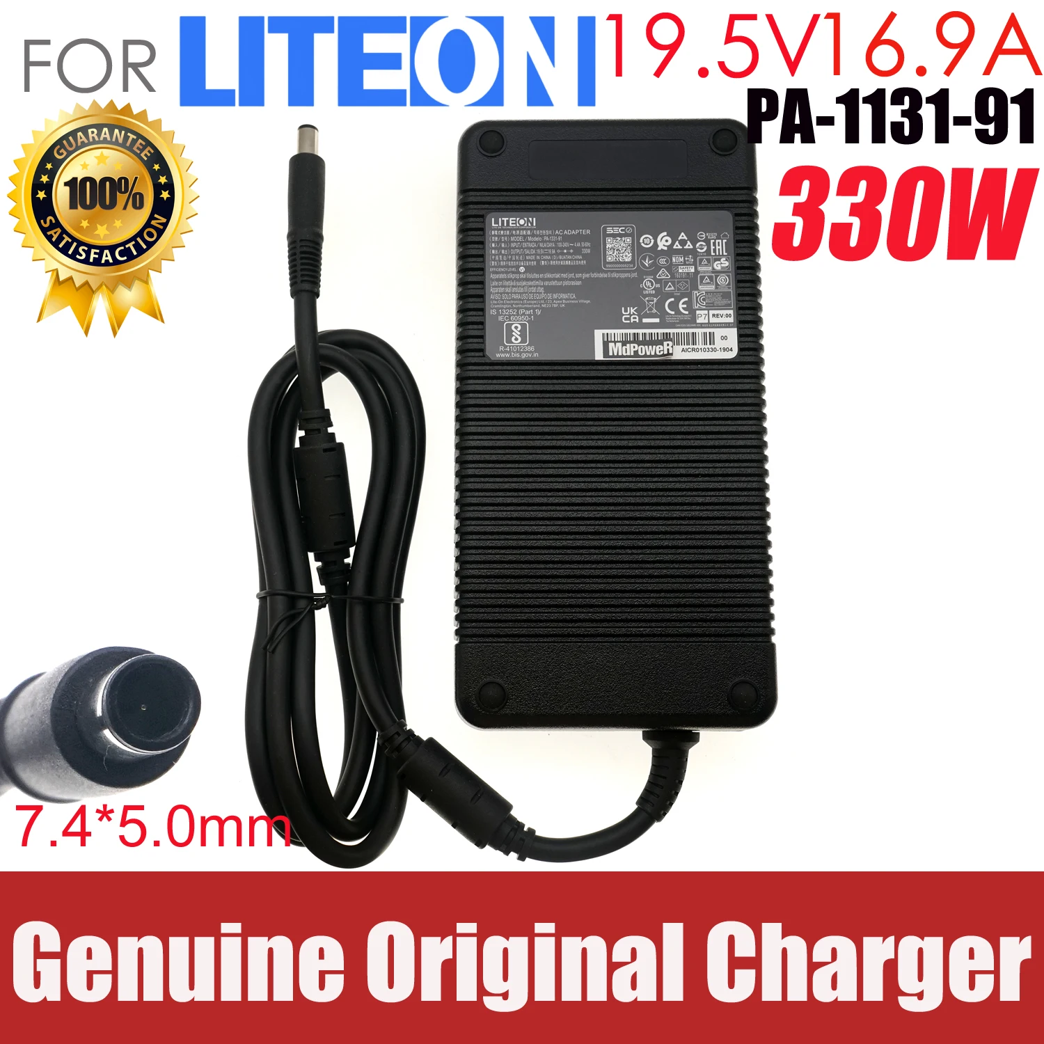 

Original LITEON 19.5V 16.9A 330W PA-1331-91 AC Adapter Charger For Intel NUC 12 Enthusiast NUC12SNKi72VA Desktop Computer OEM