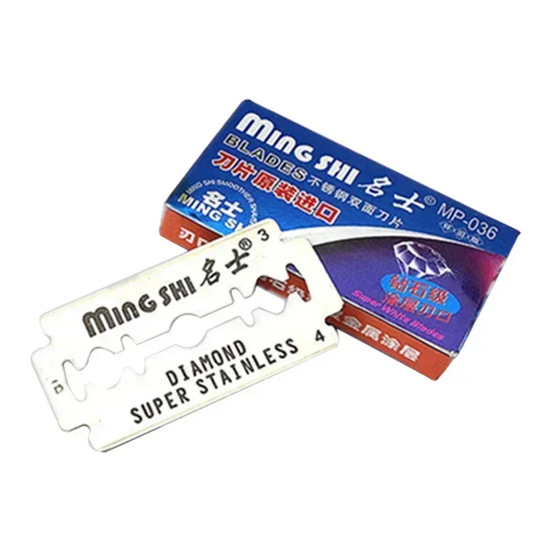 10 шт. Mingshi с двойным лезвием из нержавеющей стали, ультра-острые безопасные лезвия для бритья, лезвие для ручного бритвенного лезвия