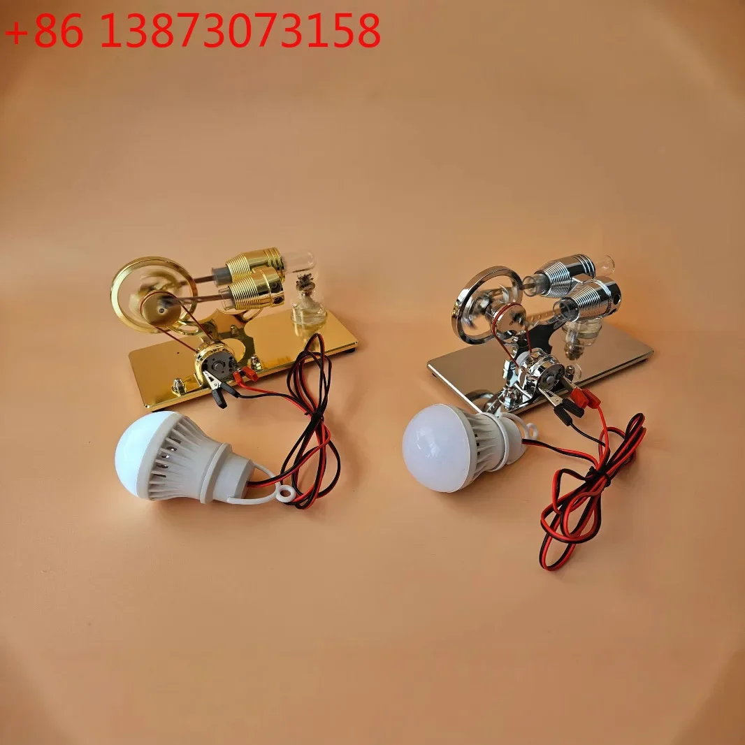 Full Metal Dollar Sign Vintage Stirling Generator Model Physics Science and Education Experimental Toy