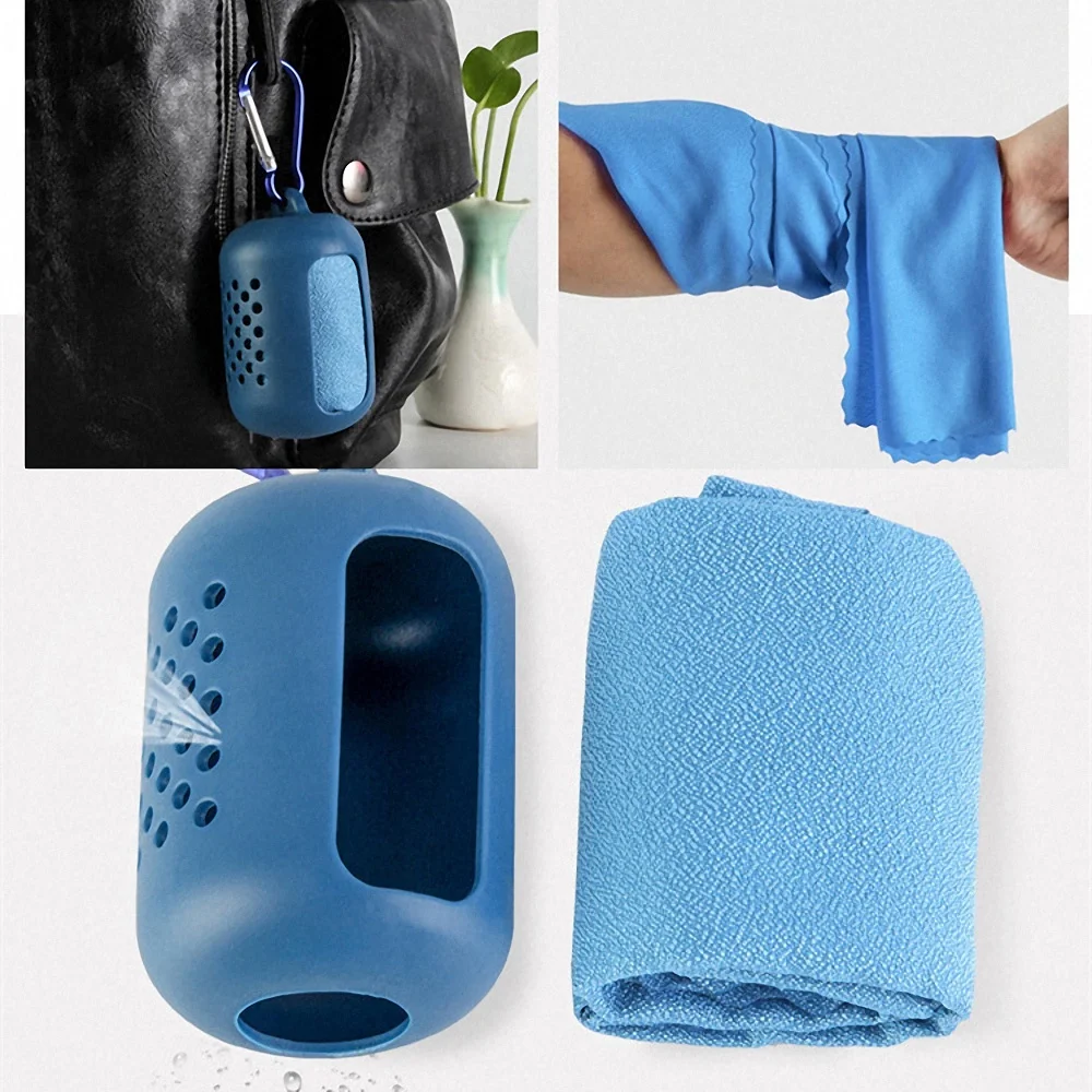 Solid Colors Comfortable Quick Dry Ice Cold Towel Gym Outdoor Sports Fitness Exercise Perspiration Evaporation Cooling Washcloth