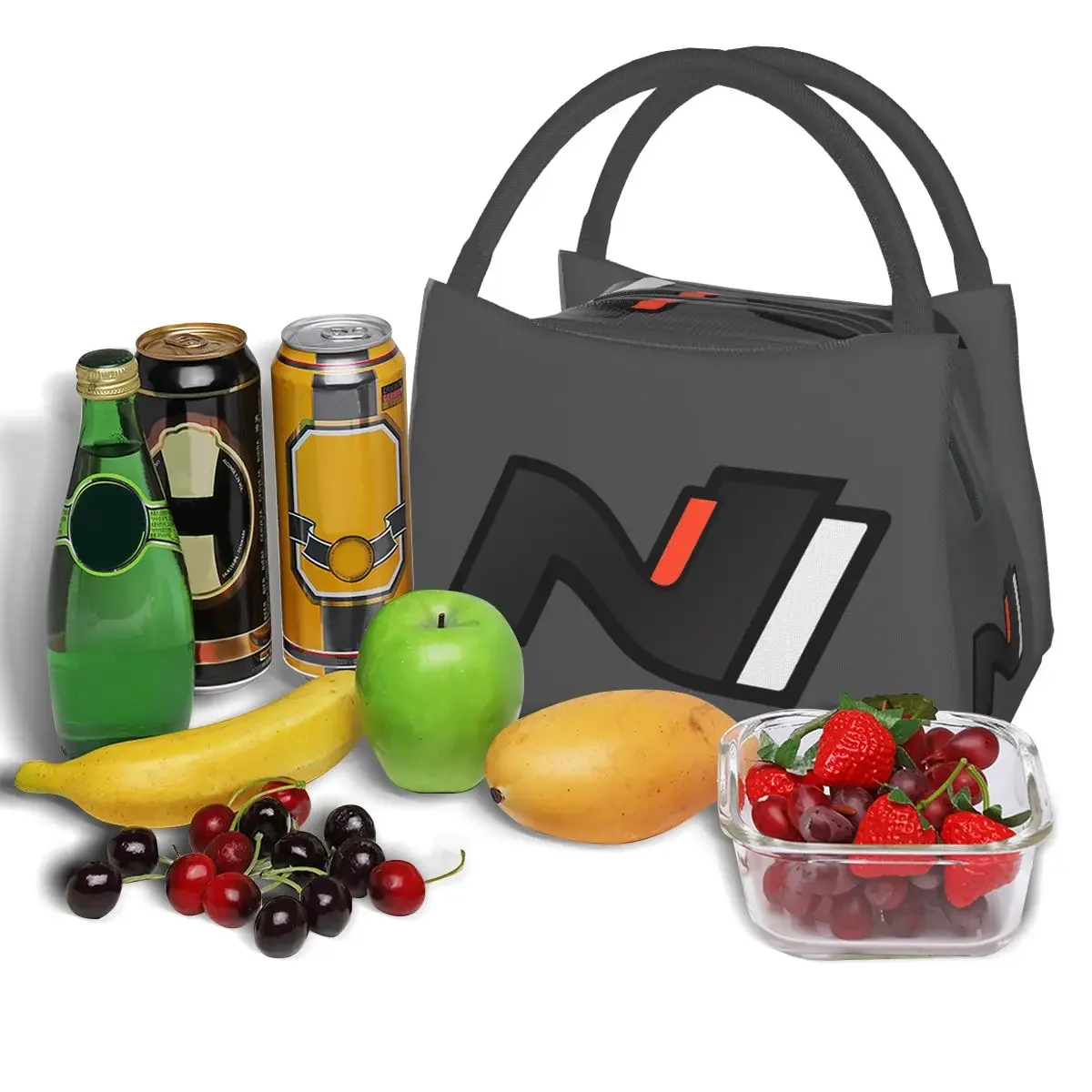 Hyundai N Performance Logo Dark Lunch Bags Insulated Bento Box Waterproof Lunch Tote Resuable Picnic Bags for Woman Kids Work