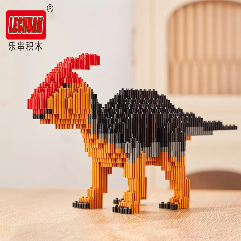 Jurassic Dinosaur Micro Building Blocks Linkgo Spinosaurus Paraspinosaurus Tyrannosaurus Connection Mini Bricks Figure Toys