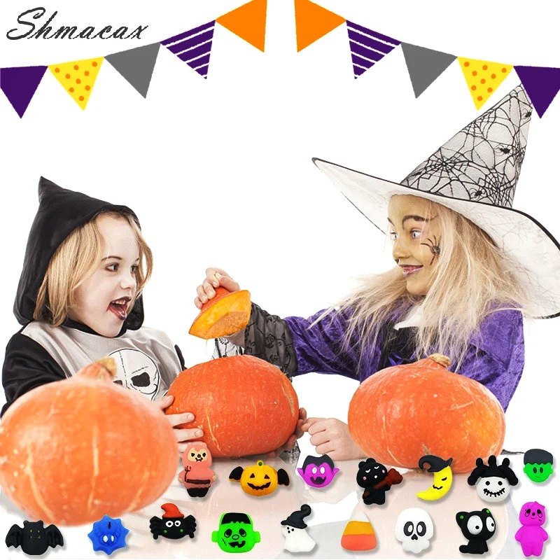 5Pcs Halloween Squeeze Toys Set TPR Stress Relief Anxiety For Kids Halloween Party Eliminate Anxiety Toys Gifts For Teens Adults