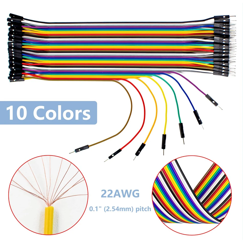 240pcs Dupont Wire 22AWG 10cm and 20cm Breadboard Jumper Wires Multicolored Jumper Cables Kit for Arduino Projects/Raspberry Pi