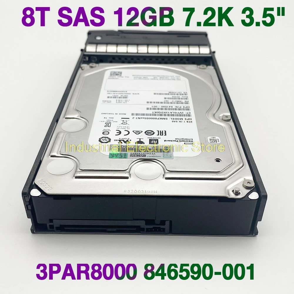 8TB For HP 3PAR8000 846590-001 841590-001 P9B44A 8T SAS 12GB 7.2K 3.5